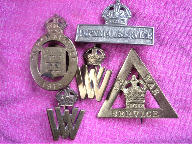WW1 War Service Badges X 5
