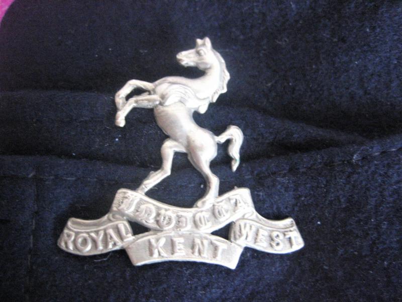 WW2 Queen's Own Royal West Kent Side Cap Tags & Medals
