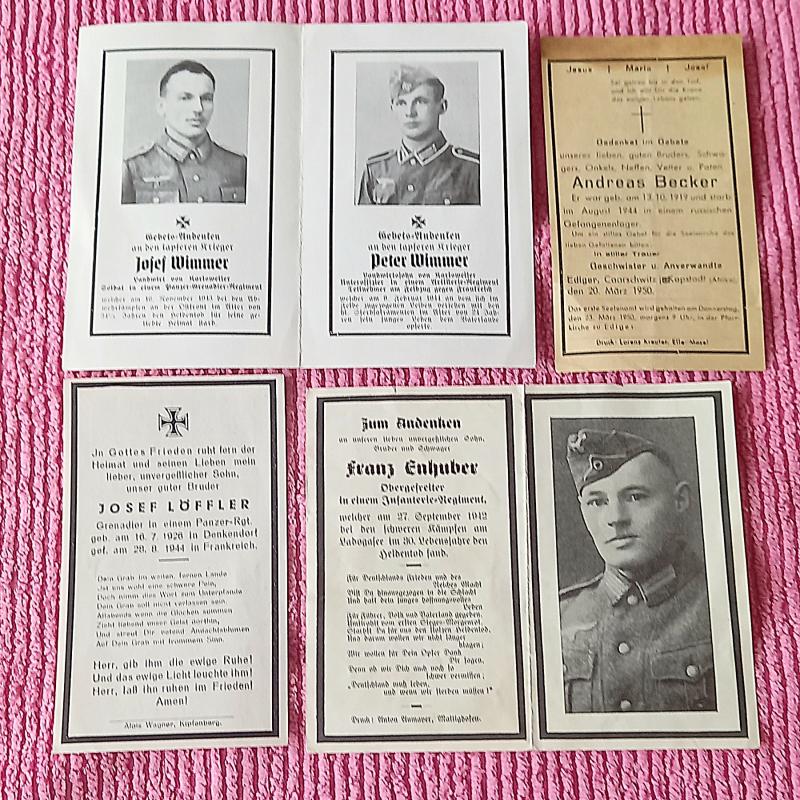 Ww2 German Soldier death cards.